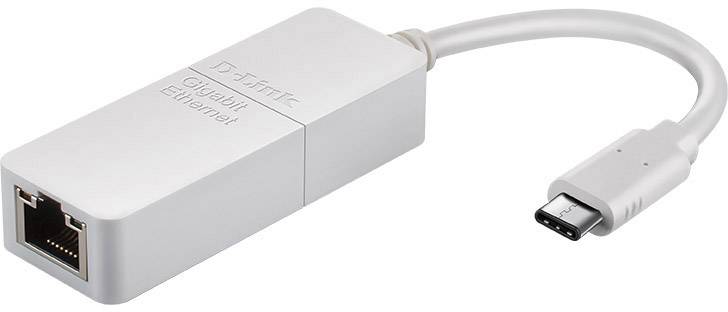 En silverfärgad USB-C till Ethernet-adapter, lämplig för trådbundna internetanslutningar på enheter med USB-C-port.