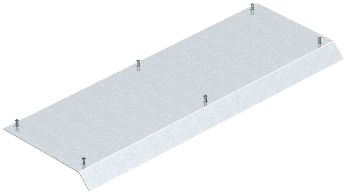 Metallplatta fäst med sexkantsskruvar i hörnen, fasade kanter, industriell design.