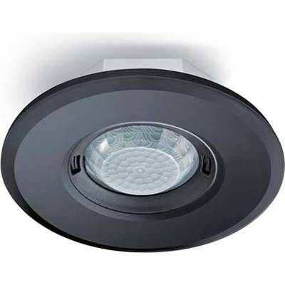 Svart infälld taklampa med rund ram, central ljuskälla och dekorativ glasdesign. Lämplig för moderna interiörer.