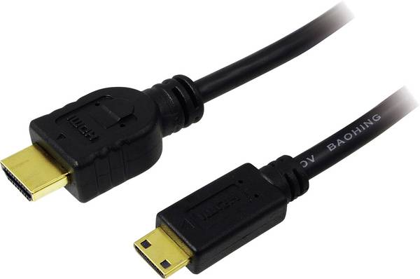 LogiLink HDMI Anslutningskabel HDMI-A-kontakt, HDMI-Mini-C kontakt 1.00 m Svart CH0021 4K UHD HDMI-kabel