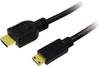 LogiLink HDMI Anslutningskabel HDMI-A-kontakt, HDMI-Mini-C kontakt 2.00 m Svart CH0023 4K UHD HDMI-kabel