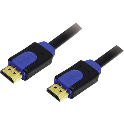 Två HDMI-kablar med svarta kontakter och blå handtag, båda riktade åt samma håll.