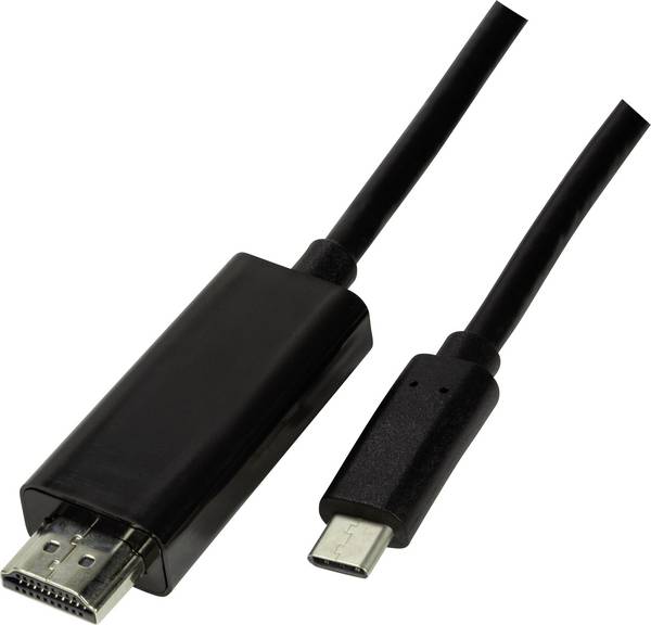LogiLink USB-C® / HDMI Adapterkabel USB-C®-kontakt, HDMI-A-kontakt 1.80 m Svart UA0329 USB-C®-skärmkabel