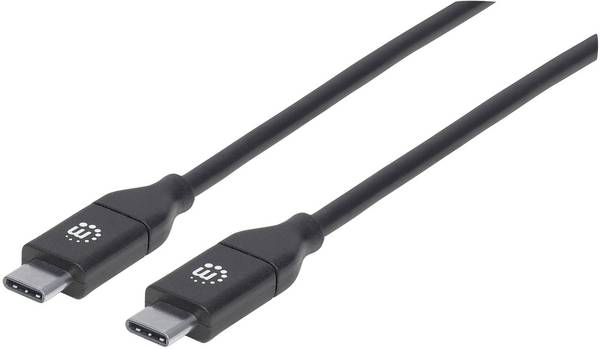 Manhattan USB-kabel  USB 2.0 USB-C®-kontakt, USB-C®-kontakt 2.00 m Svart  355247