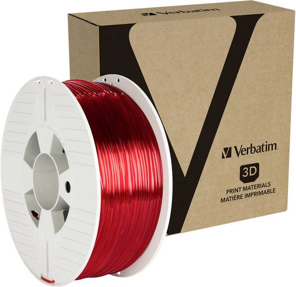 Verbatim 55062 55062 3D-skrivare Filament PETG 2.85 mm 1 kg Röd (transparent) 1 st