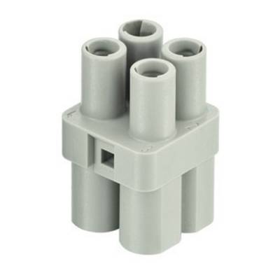 En grå, cylindrisk LEGO Technic-koppling med fyra rör, lämplig för att förbinda Technic-delar.