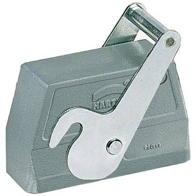 Metallkroken på en massiv vikt, möjligen en motvikt för att balansera eller hålla laster i ett mekaniskt system.
