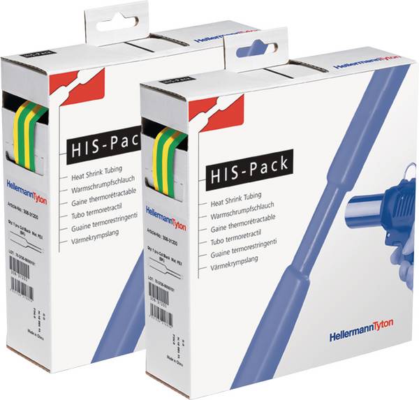 HellermannTyton 300-30957 Krympslang utan lim Grön, Gul 9.50 mm 4.70 mm Krympförhållande:2:1 5 m