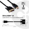 club3D DVI / HDMI Adapterkabel DVI-D 24+1-polig Kontakt, HDMI-A-kontakt 2.00 m Svart CAC-1210 Flamskyddsmedel DVI-kabel