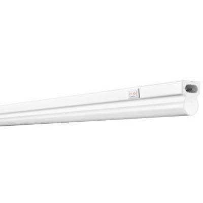Vit LED-ljuslist med nätströmbrytare på sidan, lämplig för tak- eller väggmontering för rumsbelysning.