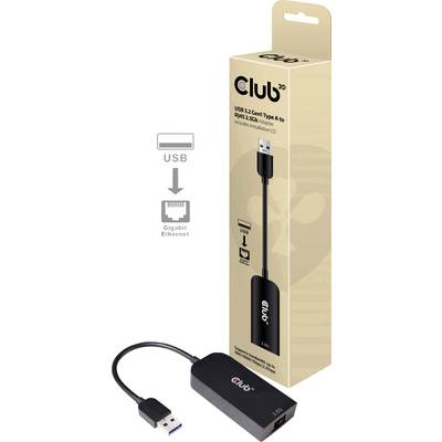 USB 3.2 Typ A till RJ45 Gigabit Ethernet-adapter. Visad: Adapter och förpackning. Enkel anslutning till trådbundet nätverk.