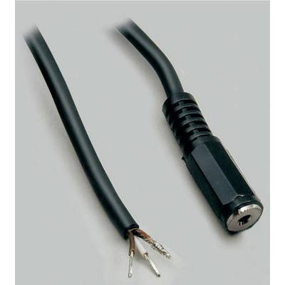 Ljudklinkkabel, en ände med kontakt och den andra änden öppen med avstripade trådar, redo att löda eller ansluta.