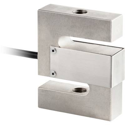 Metallsensor med rektangulär öppning och kabelanslutning, lämplig för användning i industriella mätmiljöer.