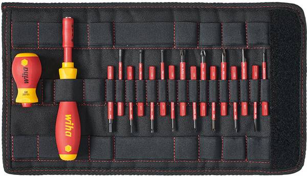 Wiha slimVario Skruvmejsel set VDE 19 delar Spår, Stjärnspår Phillips, Pozidriv, Plus/Minus, TORX, Sexkant