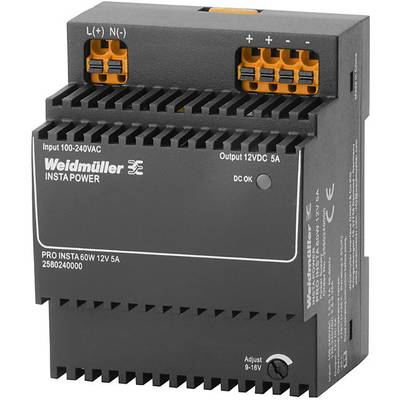 Weidmüller PRO INSTA 60W 12V 5A Switching Power Supply 12 V/DC 5 A 60 W  