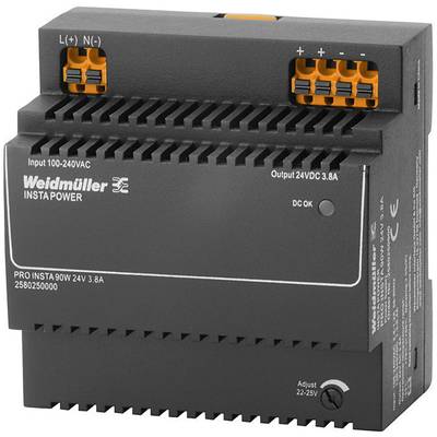 Weidmüller PRO INSTA 90W 24V 3.8A Switching Power Supply 24 V/DC 3.8 A 90 W  