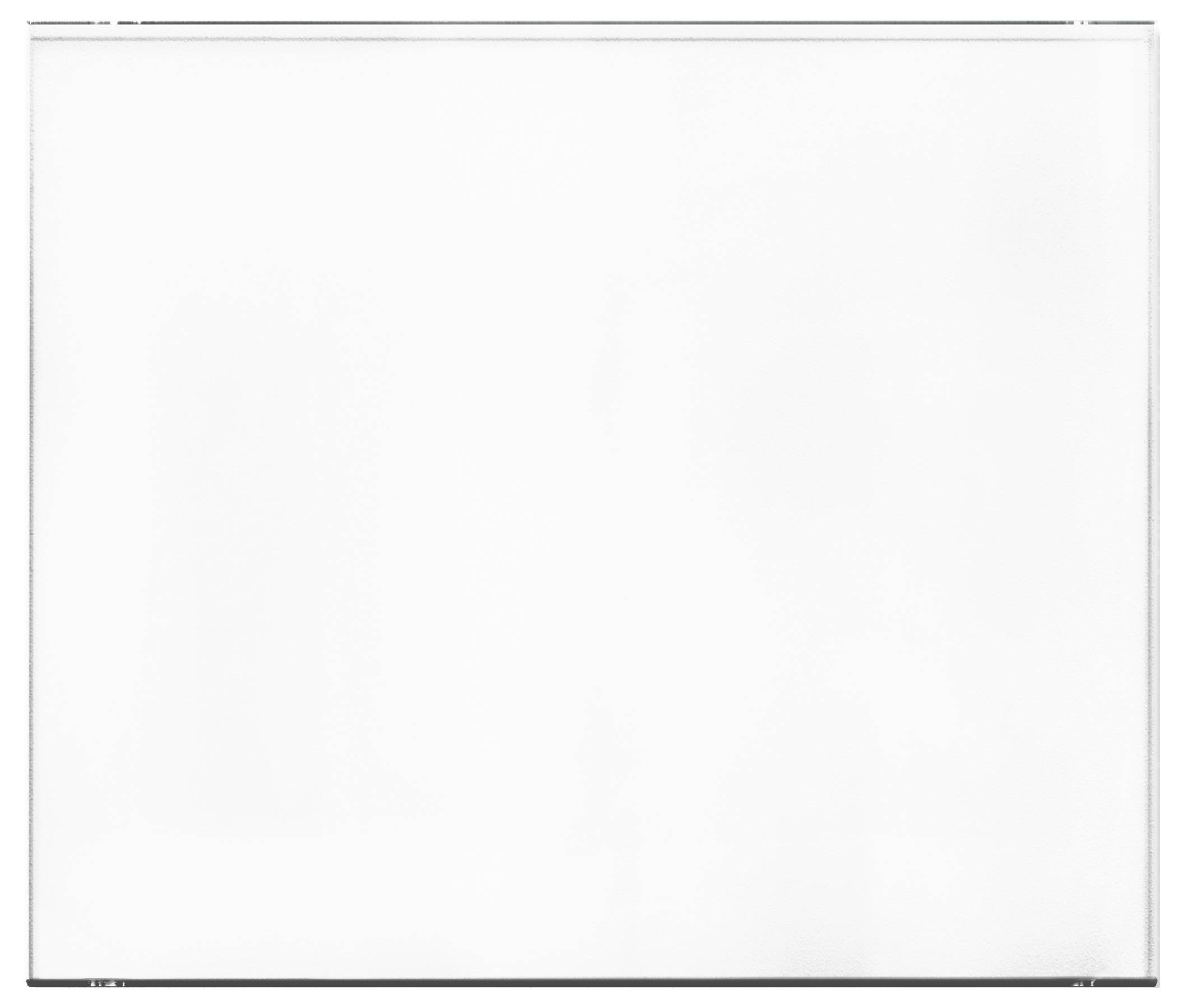 Blank vit rektangulär panel med en tunn grå ram och inget synligt innehål.