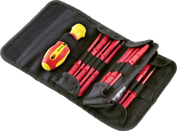 TOOLCRAFT WHS-017 Utbytbar blad 17 delar Spår, Ytter-sexkant (TX), Stjärnspår Phillips, Stjärnspår Pozidriv Elektronik och finmekanik, Elektriker, VDE, Verkstad