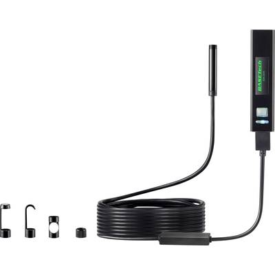 Endoskopkamera med flexibel kabel, USB-anslutning och olika tillbehör. Används för inspektion av svåråtkomliga områden.