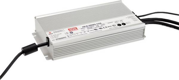 MEAN WELL HLG-600H-12AB LED driver Konstantspänning 480 W 20 - 40 A 10.2 - 12.6 V/DC dimbar, 3-i-1 Dimmerfunktion, justerbar, PFC-krets, Outdoor, Överbelastningsskydd, Överspänning, Montering på brandfarliga ytor, möbelregistrering 1 st