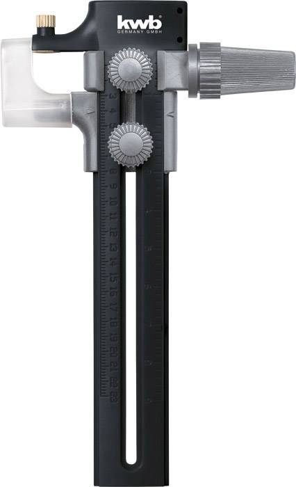 Ett svart och grått mätverktyg för märkning, med millimeterprecision vid inställning.