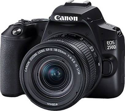 Digitalkamera med objektiv, 'Canon EOS 250D' modell.