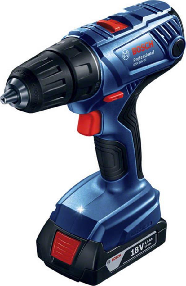Bosch Professional Bosch GSR 18V-21 Professional - Bohrer/Schrauber 06019H1008 Borrskruvdragare batteri  18 V  Li-Ion inkl. 2x batterier, inkl. laddare