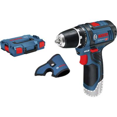 En blå Bosch batteridrill med laddare och transportväska, lämplig för professionellt bruk och DIY-entusiaster.