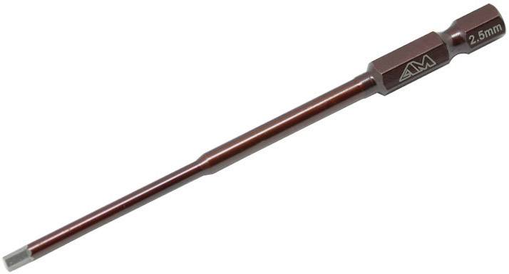 Skruvmejselinsats med sexkantigt huvud och märkning '2,5 mm', lämplig för precisionsarbeten eller modellbygge.