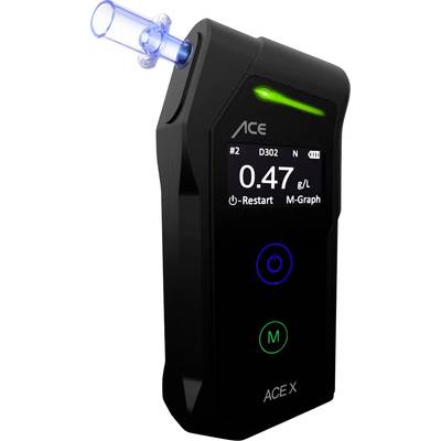 ACE X Alkoholmätare Svart 0.0 till 5 ‰ inkl. Display