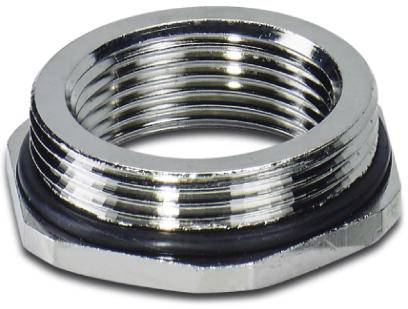 Metallisk yttre gängad adapter med tätningsring, använd för att ansluta rörledningar eller slangar.
