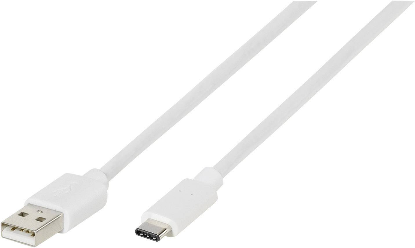 Vivanco USB-kabel USB 2.0 USB-A kontakt, USB-C®-kontakt 2.00 m Vit 38757