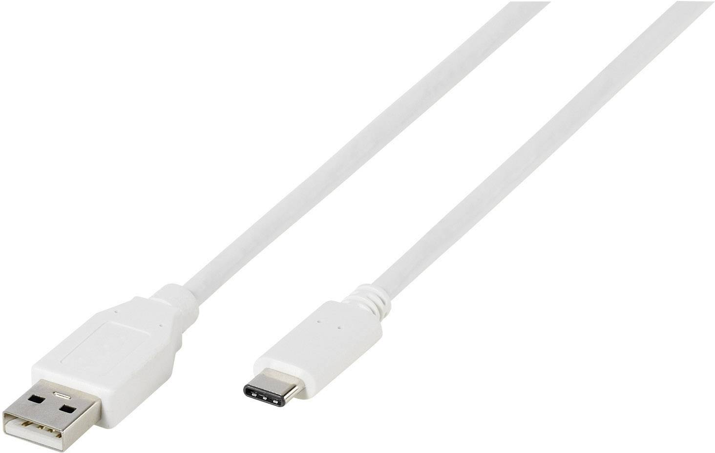Vivanco USB-kabel USB 2.0 USB-A kontakt, USB-C®-kontakt 1.20 m Vit 38756