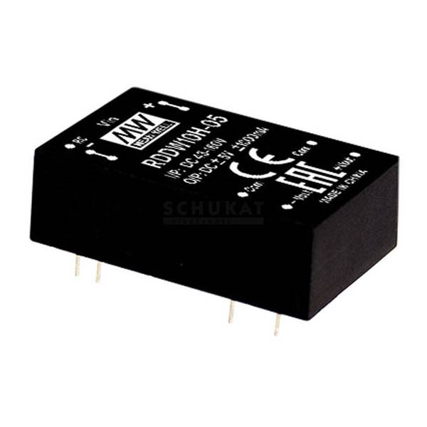 MEAN WELL RDDW10H-12 DC/DC-omvandlare 416 mA 10 W Antal utgångar: 2 x Innehåll 1 st