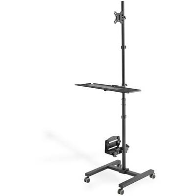 Digitus DA-90374 1x PC-/Monitorvagn 43,2 cm (17") - 81,3 cm (32") Svart Justerbar i höjd, Tangentbordsbricka, Tiltbar, R