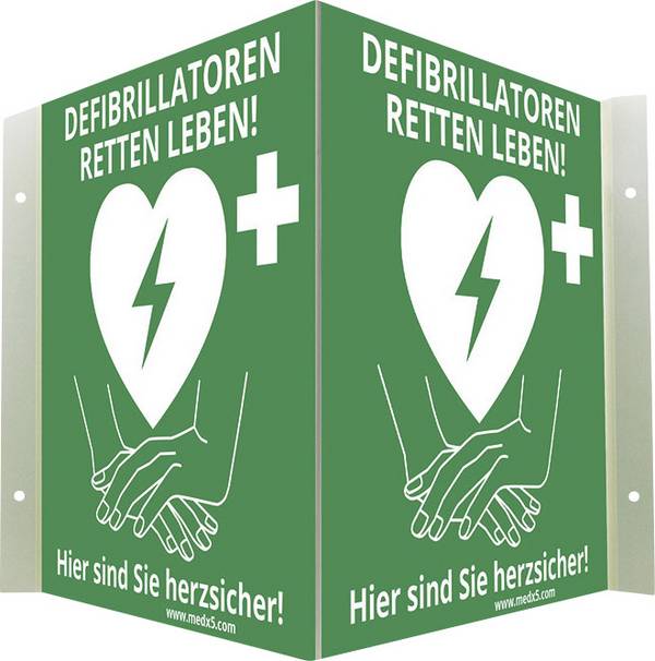 MEDX5 AED-Z-WISCHI AED-skylt Utomhus, Inomhus   PVC