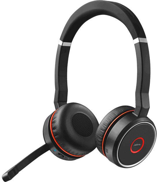 Jabra Evolve 75 Stereo MS On-ear headset Bluetooth Stereo Svart Brusreducering för mikrofon, Brusreducering Volymkontroll, Inkl. laddnings- och dockningsstation, Batteriladdningsindikering, Mikrofonljudavstängning Telefon
