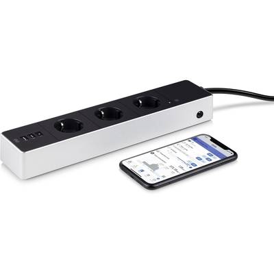 Eve home 10EAZ8301 WiFi-förgreningsdosa 3x Svart, Vit Skyddskontakt 1 st