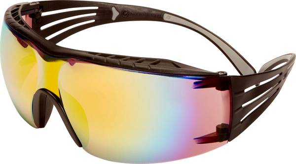 3M SecureFit SF416XAS-BLK Skyddsglasögon inkl. anti-fogskydd, speglande Grå, Svart