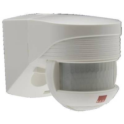 Rörelsesensor, vit, kvadratiskt hölje med avrundade hörn och en liten, röd markering på framsidan.