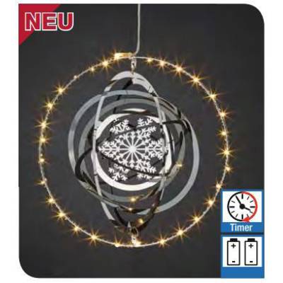 Hellum 523003 Julstjärna Varmvit LED Metall med 3D-effekt, Timer