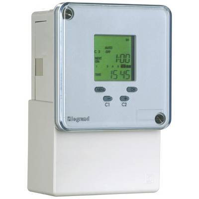 Digital timer med display visar aktuell tid och programmerade inställningar. Huvudfunktioner: På/Av-planering och tidvisning.