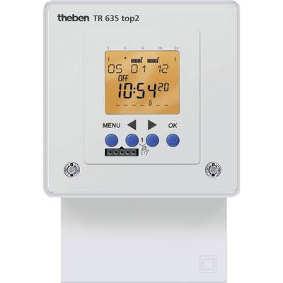Elektronisk timer med display och knappar för meny och inställningar. Visar aktuell tid och programmerad stängningstid '10:54'.