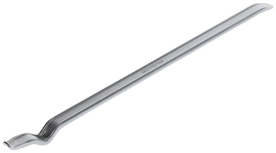 En silverfärgad metallspik dragare med böjda ändar för enkel borttagning av spikar och hävstång av föremål.