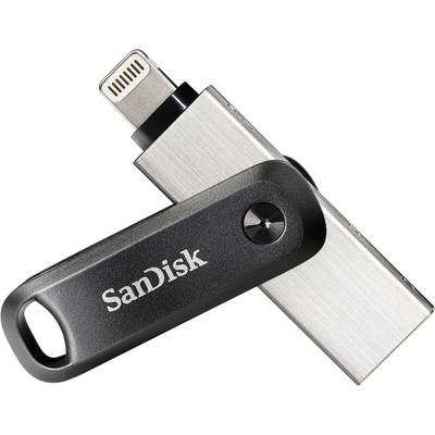 Ett USB-minne med ett svart hölje och en silverfärgad kontakt. På minnet står det 'SanDisk'.