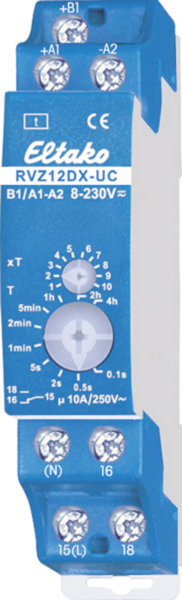 Eltako 23001202 RVZ12DX-UC Tidsrelä Monofunktionell 230 V 1 st Tidsdomän: 0.1 s - 40 h 1 switch