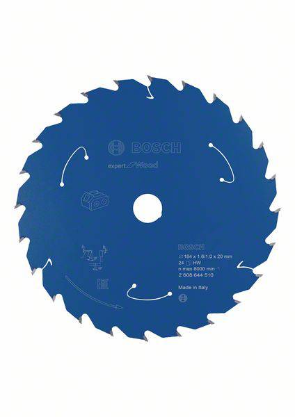 Bosch Accessories Bosch Power Tools 2608644510 Cirkelsågblad 184 x 20 mm Antal tänder (per tum): 24 1 st