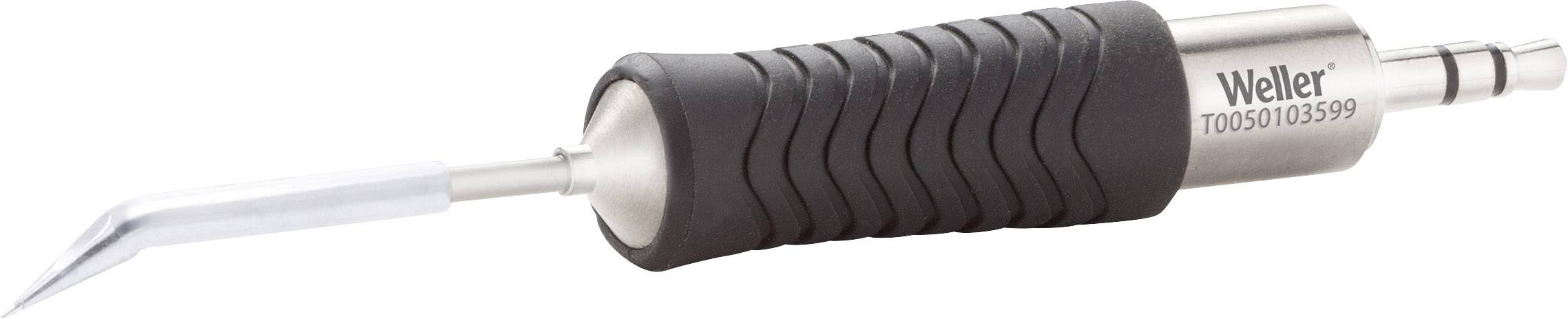 Lödkolv med ergonomiskt handtag och inpräglat varumärkesnamn. Spetsen är vinklad och silverfärgad, lämplig för precisionslödning.