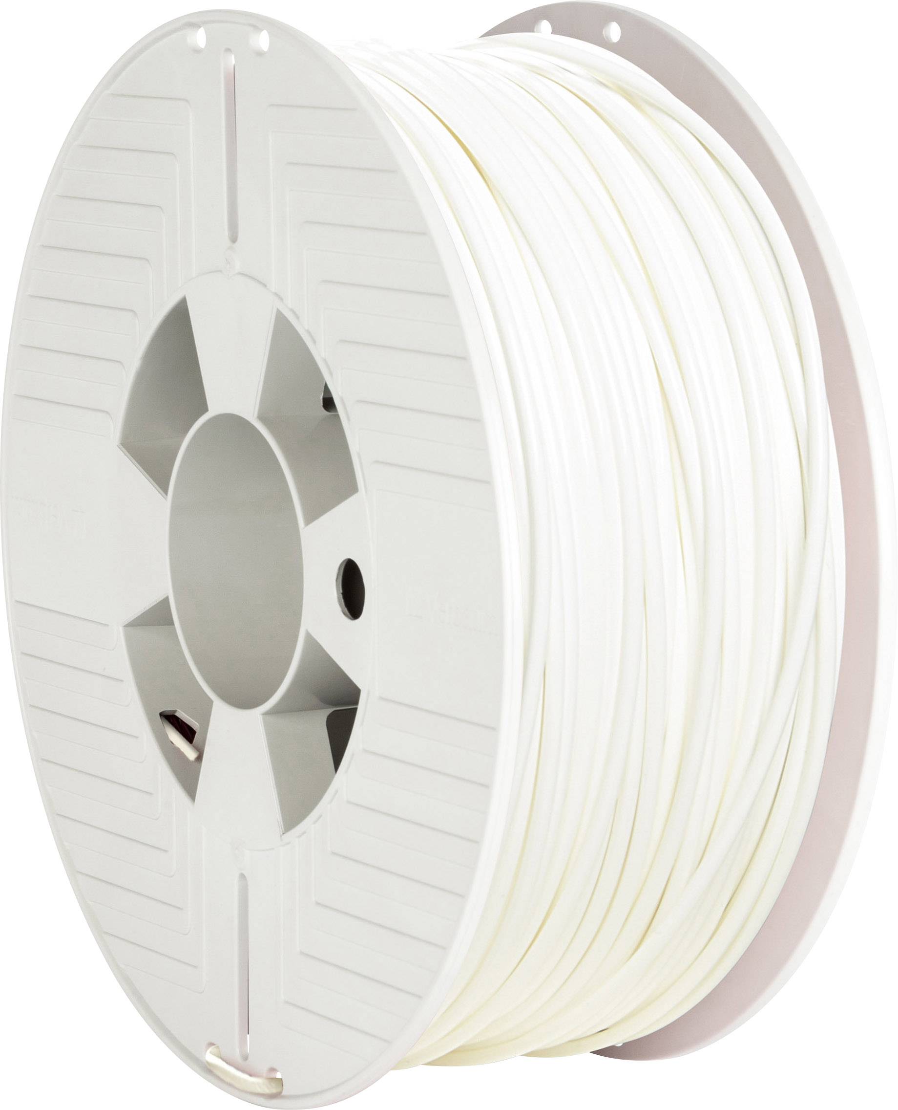 En spole med vitt 3D-skrivarfilament.