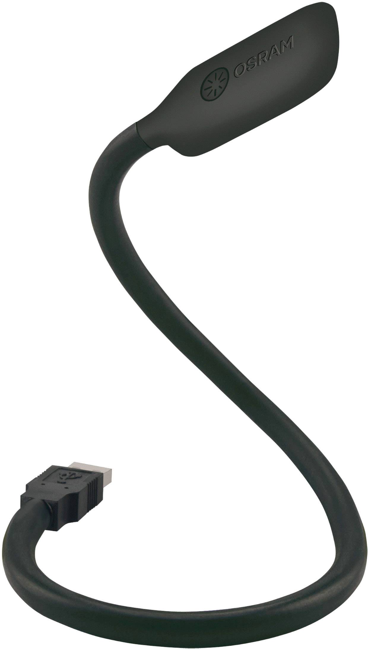Flexibel svart USB-ljusslinga med USB-anslutning, lämplig för läslampor eller tangentbordsbelysning.